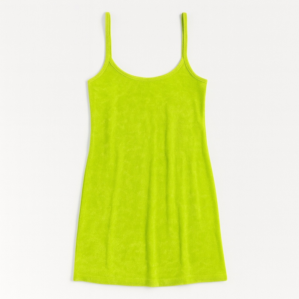 H&M • Terry Cloth Dress • Lime Green • Size M